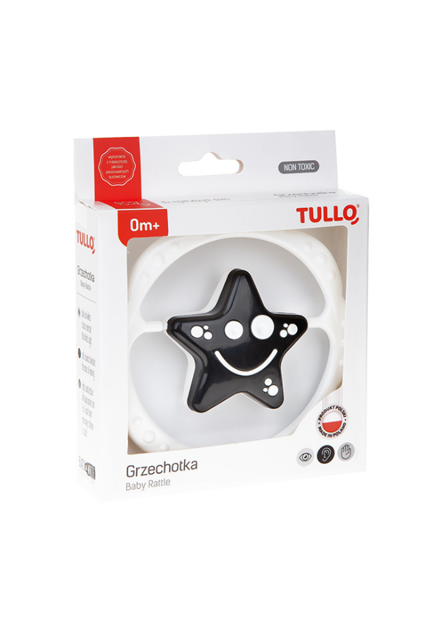 Black and white baby rattle Tullo
